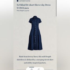 ralph lauren navy linen dress